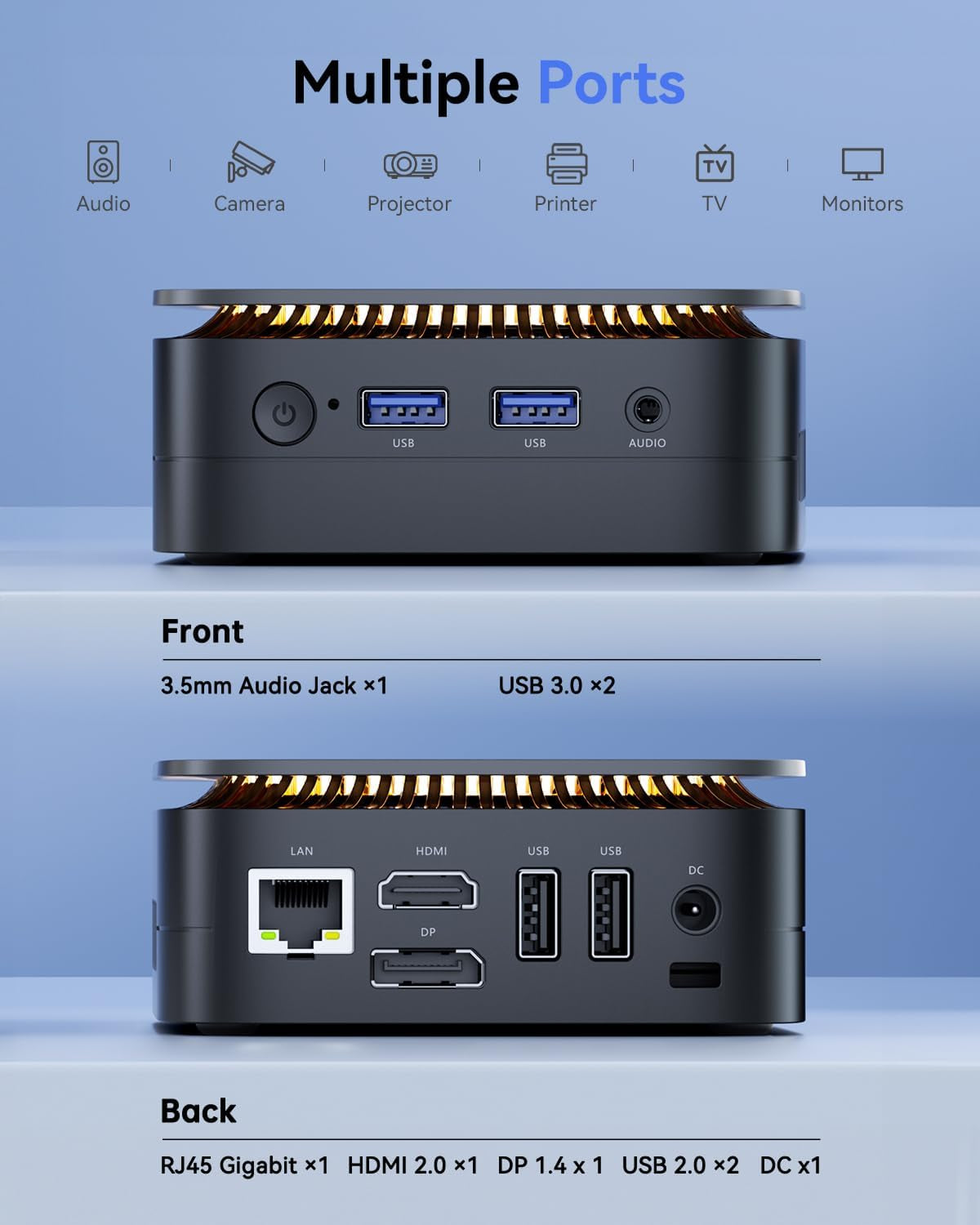 Nipogi Essenx E1 Mini PC W-11 PRO Ιntel Alder Lake N95(Max. 3.4Ghz) 16GB RAM 256GB